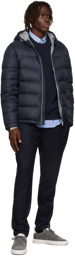 Brunello Cucinelli Navy Down Hooded Jacket