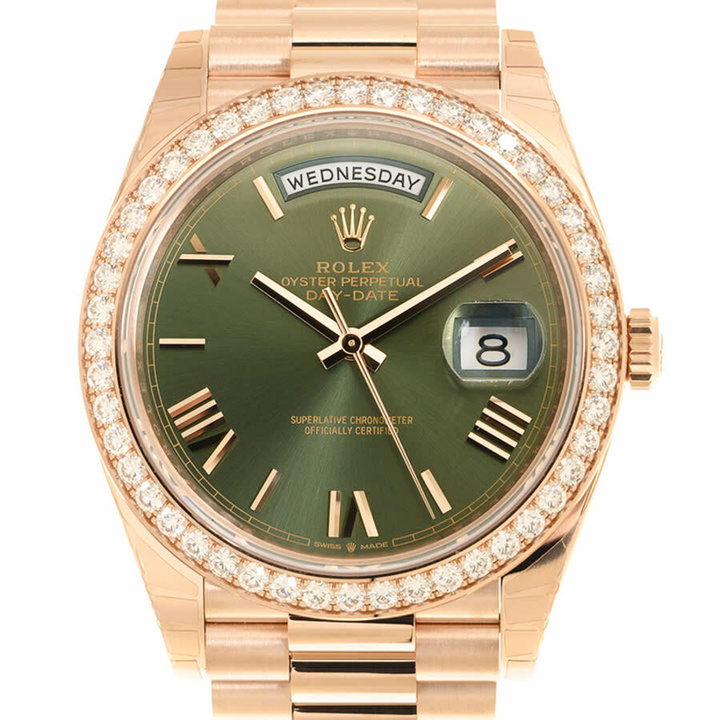 Photo: Rolex Day-Date Automatic Chronometer Diamond Green Dial Unisex Watch 228345GRP