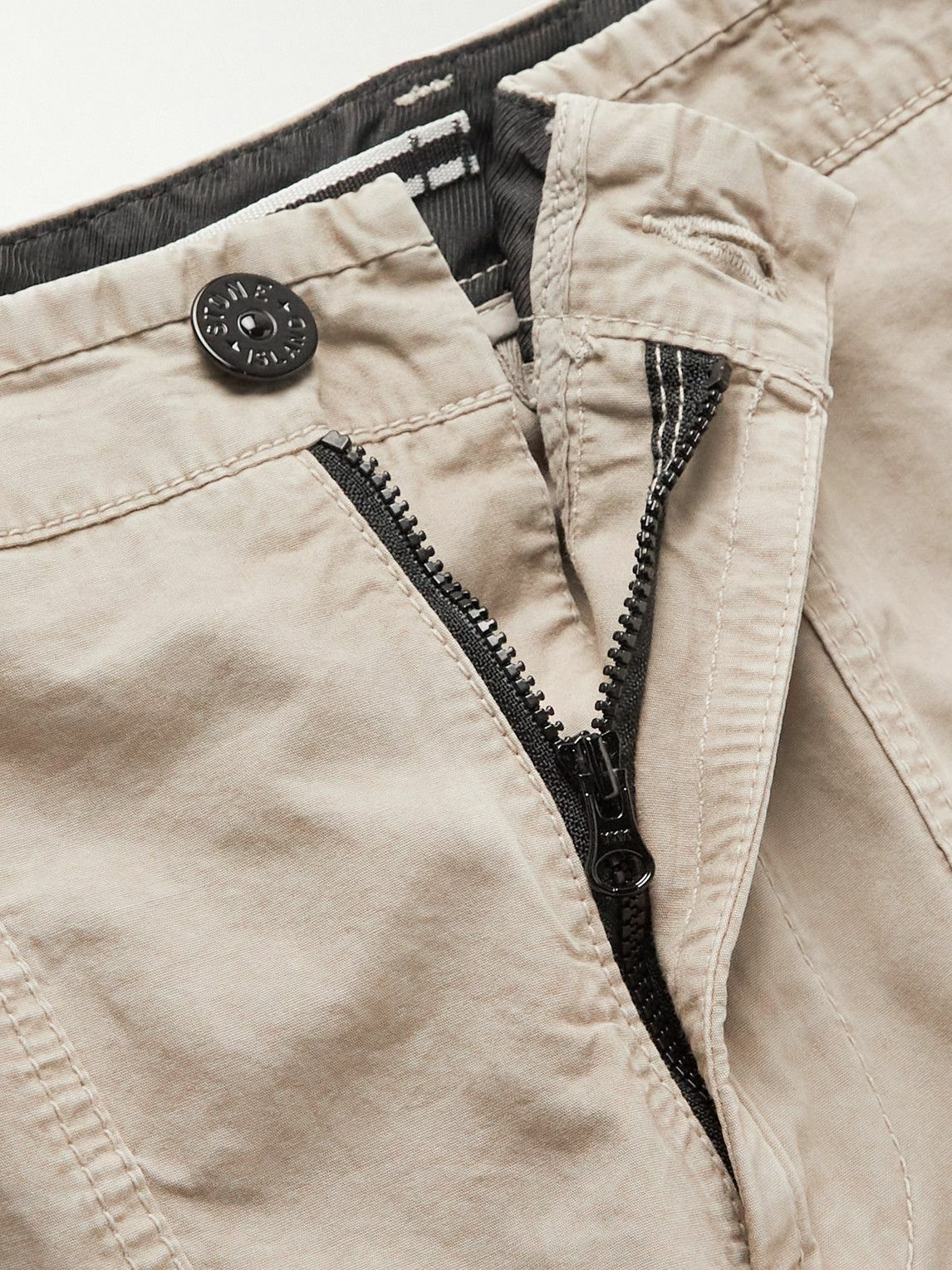 Stone Cotton Twill Trousers