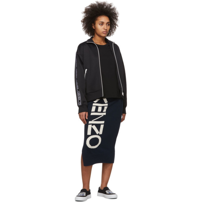 Kenzo Black Logo Sports Tech Track Jacket Kenzo