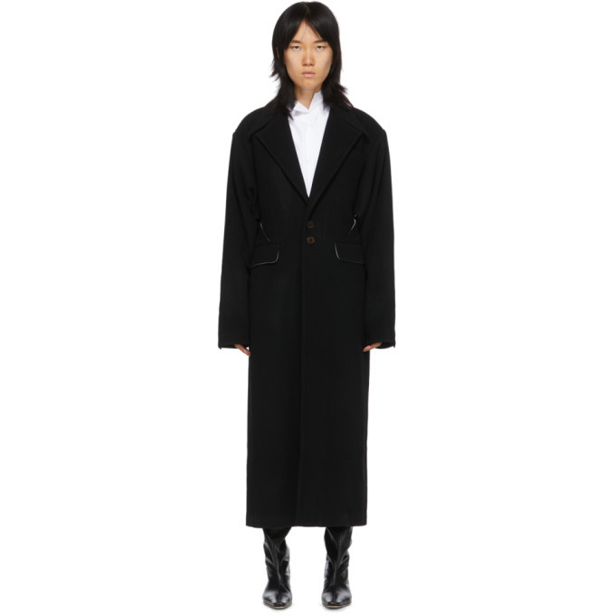Situationist Black Oversize Shoulder Coat
