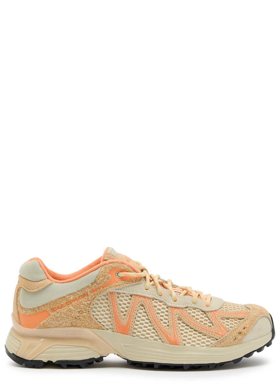 Salomon Xt-whisper Embroidery Panelled Mesh-knit Sneakers Orange