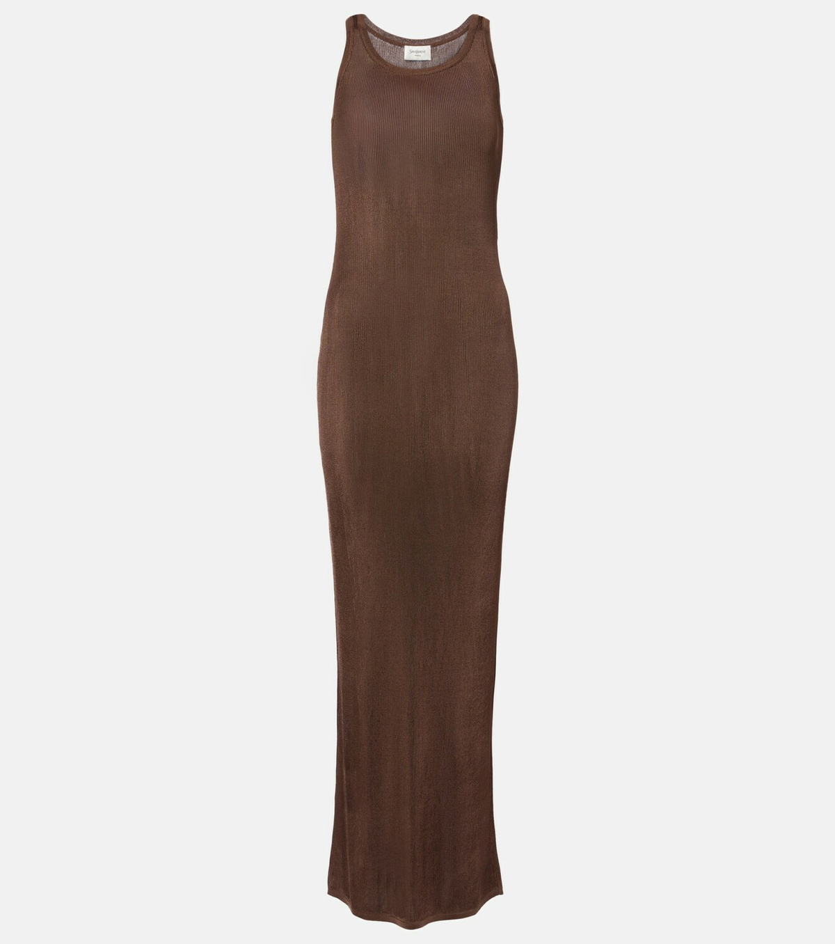 Saint Laurent Ribbed-knit maxi dress