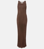 Saint Laurent Ribbed-knit maxi dress