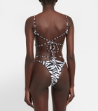 Reina Olga Theresa zebra-print bikini bottoms