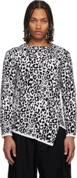 Black Comme des Garçons White & Black Leopard Sweater