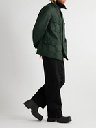 Maison Margiela - Corduroy-Trimmed Distressed Waxed-Cotton Jacket - Green