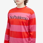 No Problemo Men's Striped LS T-Shirt in Red