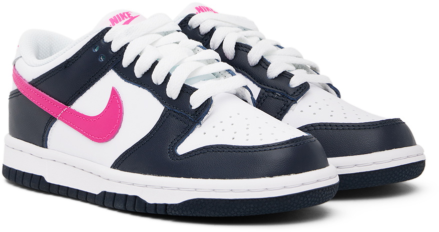 Nike Kids White & Black Dunk Low Big Kids Sneakers Nike