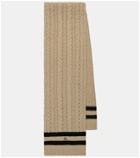 Moncler - Cable-knit cashmere and wool-lend scarf