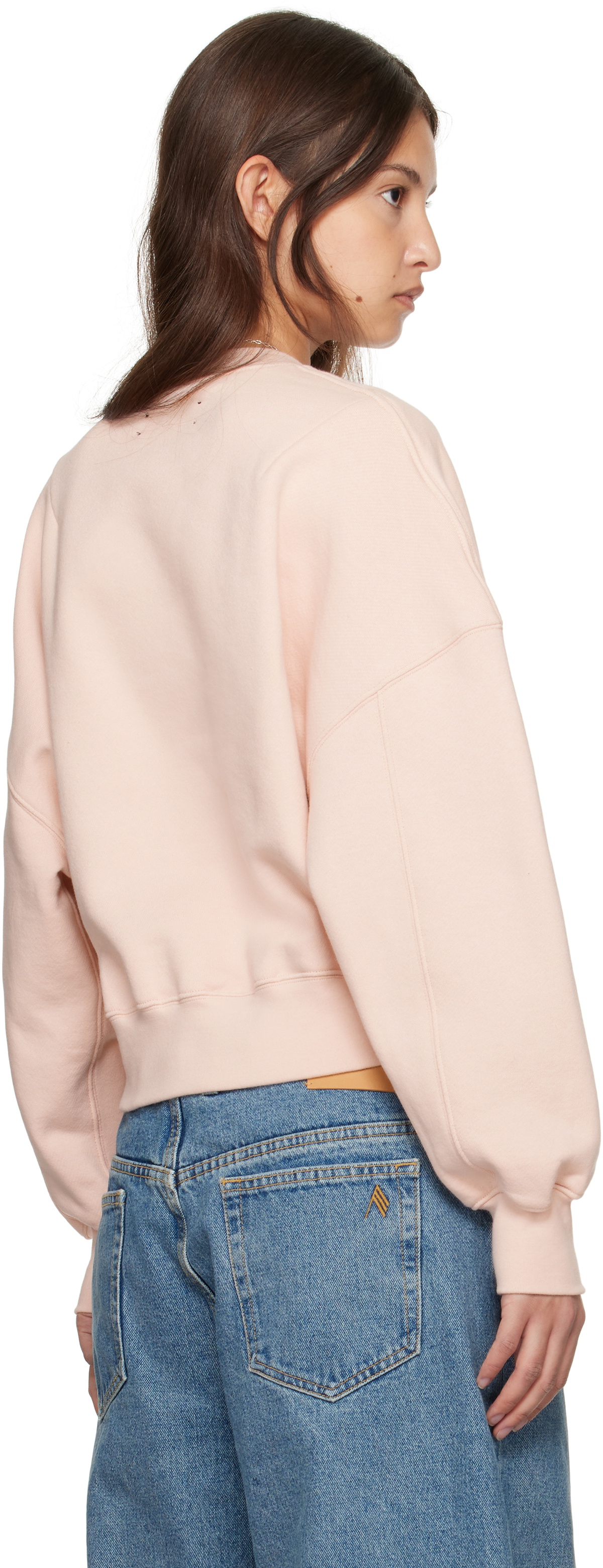 AMIRI Pink 'Arts District' Cropped Sweatshirt