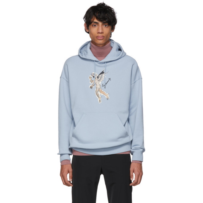 Photo: Givenchy Blue Icarus Regular-Fit Hoodie