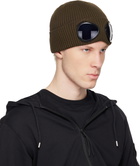 C.P. Company Khaki Cotton Goggle Beanie