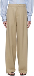 System Beige Wide-Leg Trousers