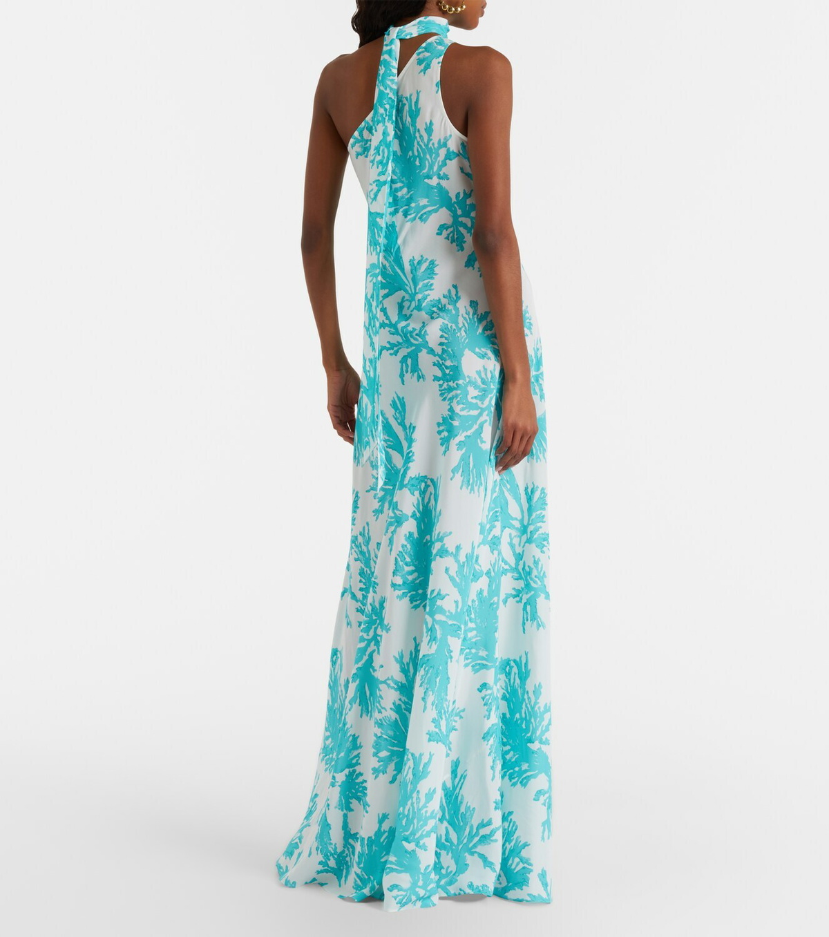 Alexandra Miro Odetta scarf-detail one-shoulder gown
