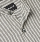 Giorgio Armani - Grandad-Collar Seersucker Shirt - Gray