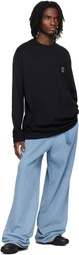 WOOYOUNGMI Black Long-Sleeve Back Logo T-shirt