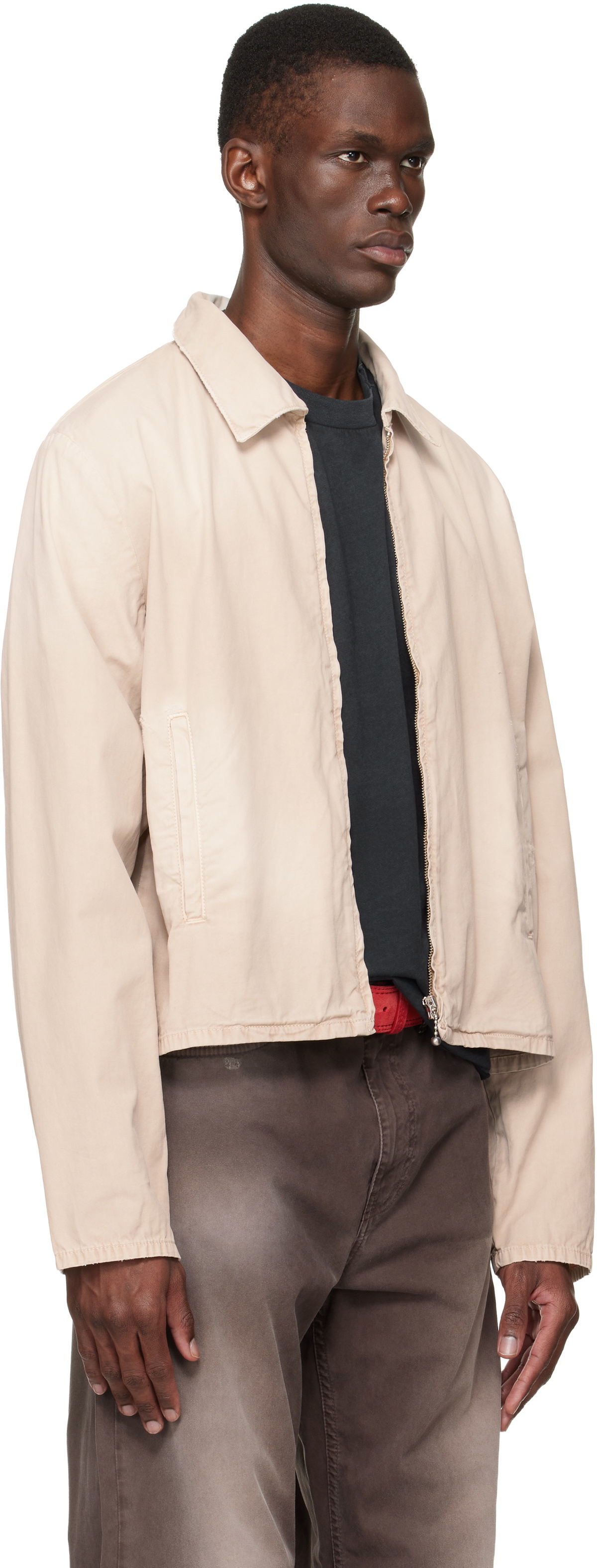 Stockholm (Surfboard) Club Beige Cotton Logo Jacket
