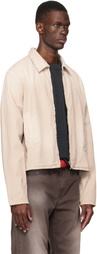 Stockholm (Surfboard) Club Beige Cotton Logo Jacket