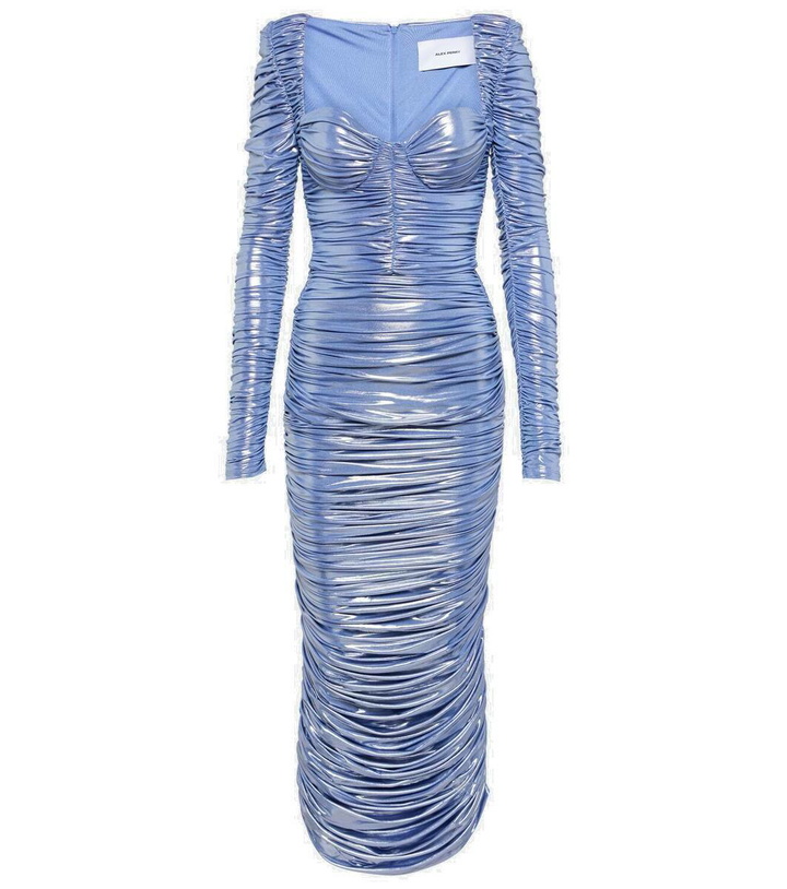 Photo: Alex Perry Ruched lamé midi dress