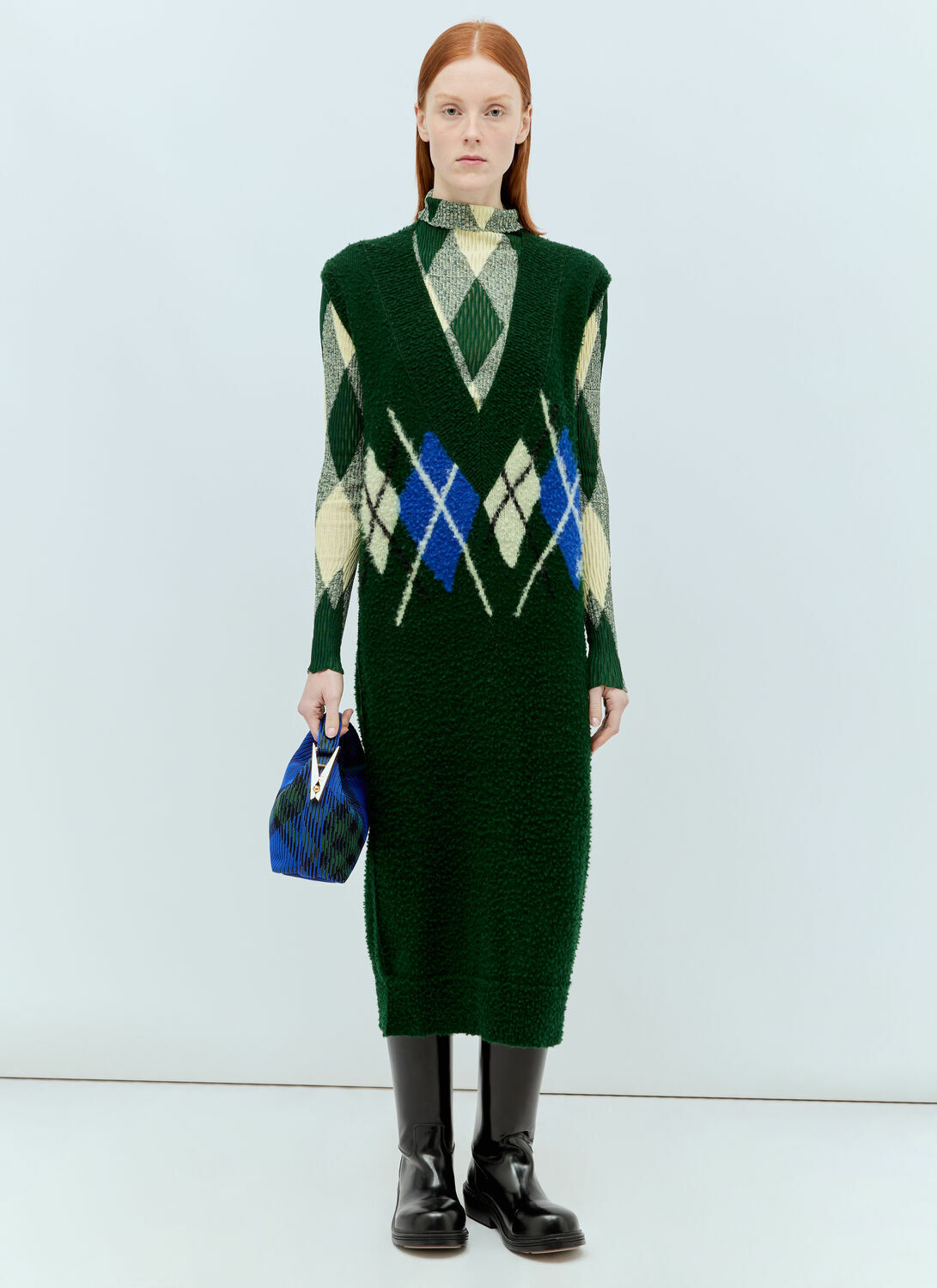 Burberry Argyle Wool Vest Dress