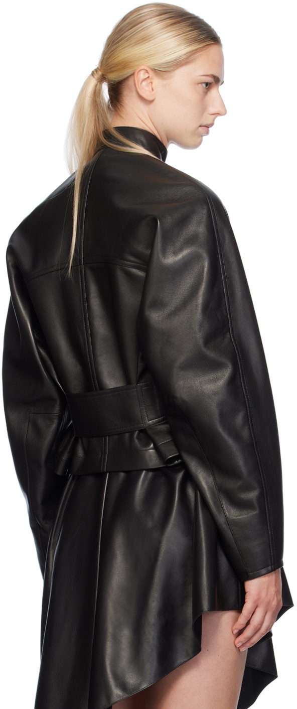 ALAÏA Black Round Leather Jacket