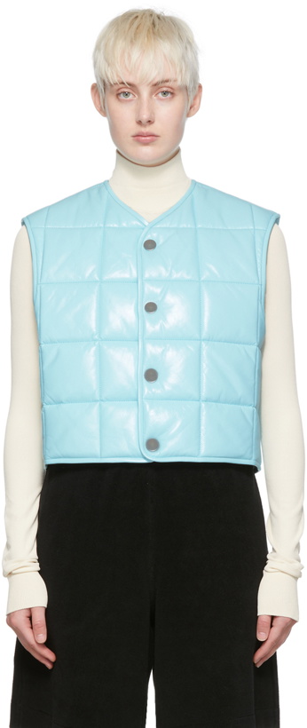Photo: Bottega Veneta Blue Leather Vest