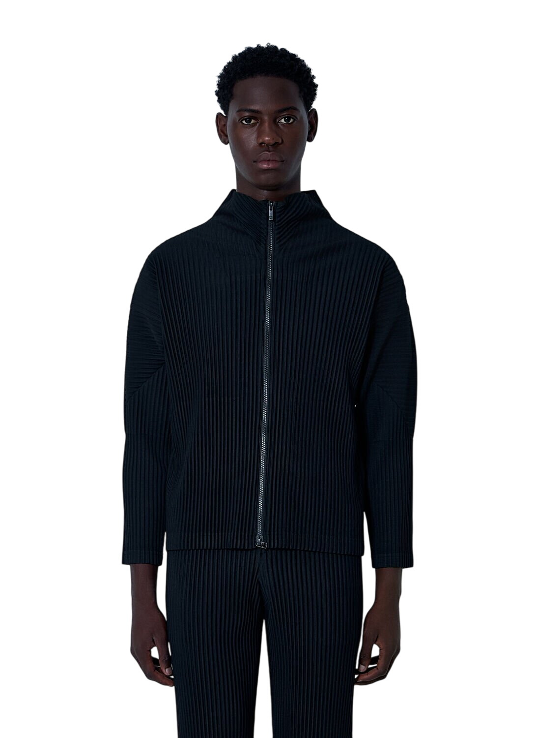 HOMME PLISSÉ ISSEY MIYAKE Black Basics Zip-Up Jacket Homme Plisse