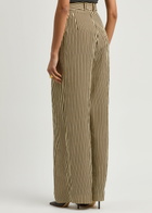 Petar Petrov Striped Wide-leg Seersucker Silk Trousers Brown