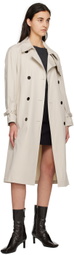 Theory Beige Double-Breasted Trench Coat