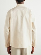 Stòffa - Grandad-Collar Cotton-Poplin Half-Placket Shirt - Neutrals