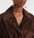 Loewe Belted draped suede shirt