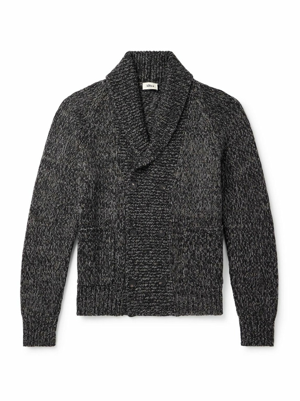 Photo: Altea - Double-Breasted Shawl-Collar Knitted Cardigan - Gray