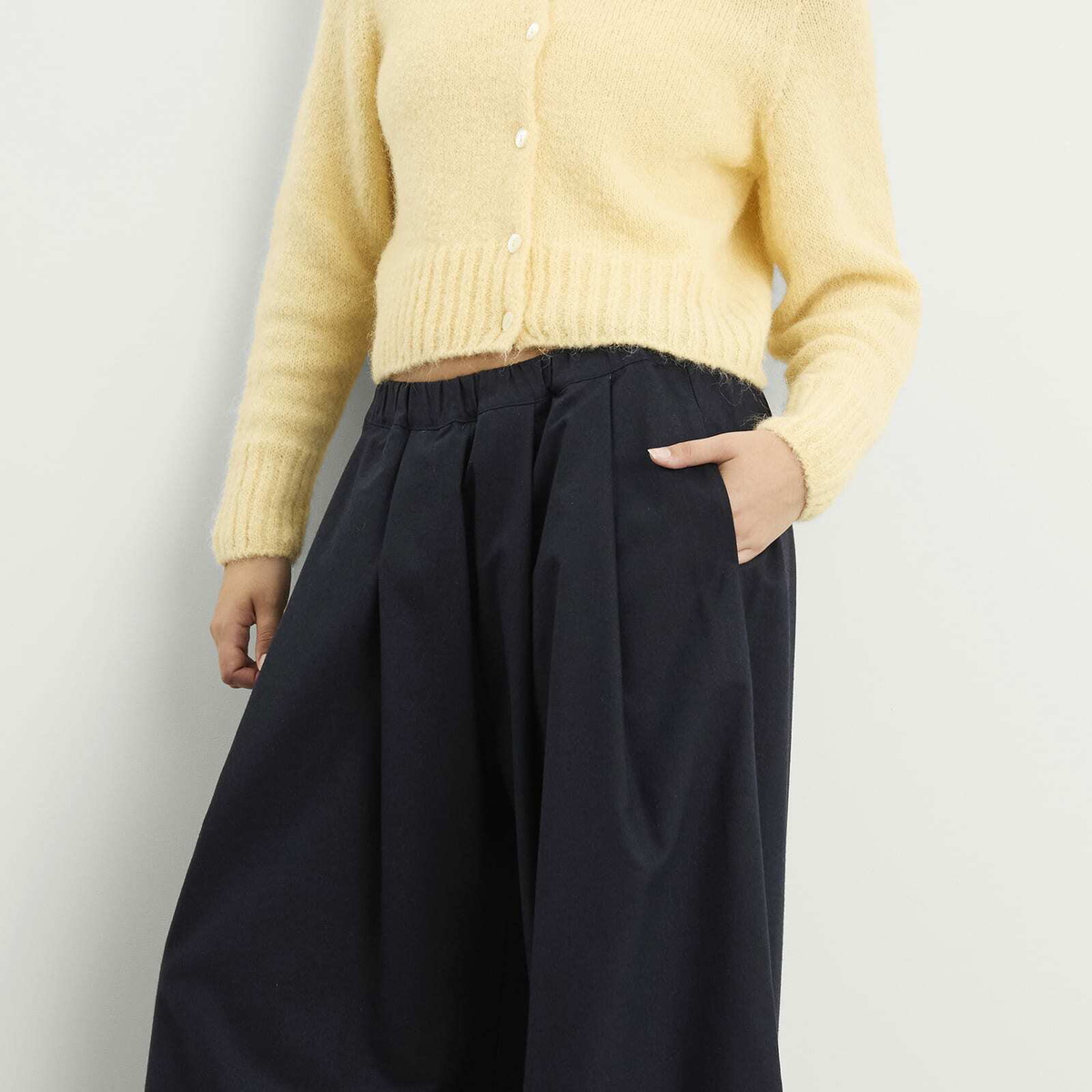 Baserange Women's Avi Silk Wool Trousers in Dama Navy