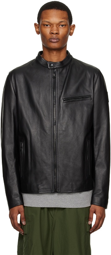 Photo: Belstaff Black Pearson Leather Jacket