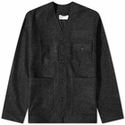 Universal Works Men's Melton Wool Cabin Jacket in Charcoal