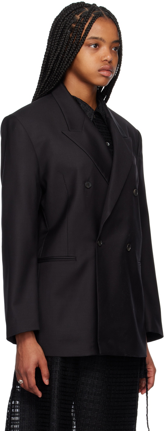 Youth Black Double-Breasted Blazer