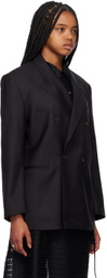 Youth Black Double-Breasted Blazer
