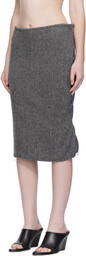 YOHJI YAMAMOTO Gray Twisted Midi Skirt