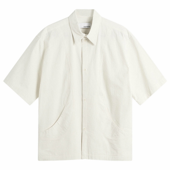 Photo: Sage Nation Men's Takeshi Shirt in Ivory Stripe