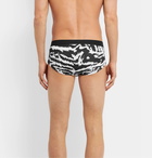 TOM FORD - Tiger-Print Stretch-Cotton Briefs - White