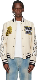 Off-White Off-White Lion Wool Varsity Bomber Jacket