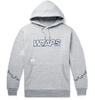WTAPS - Drifters Embroidered Mélange Fleece-Back Cotton-Blend Jersey Hoodie - Gray