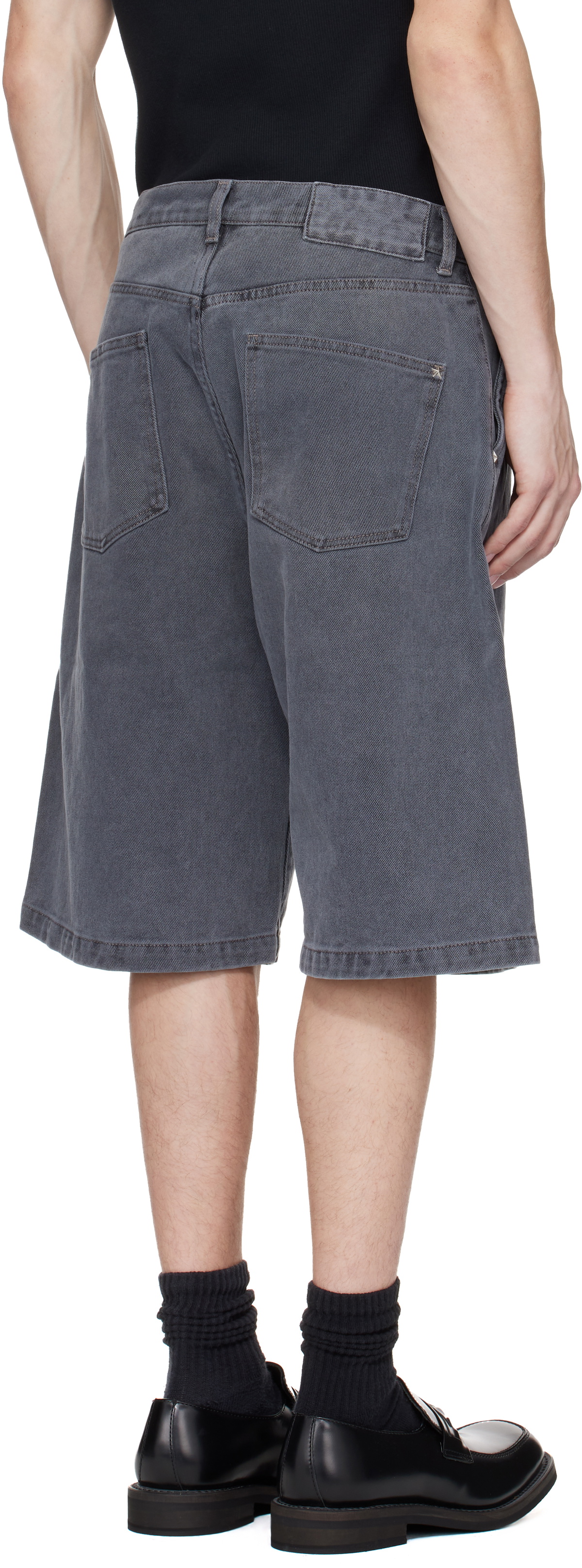 mfpen Gray Star Rivet Denim Shorts