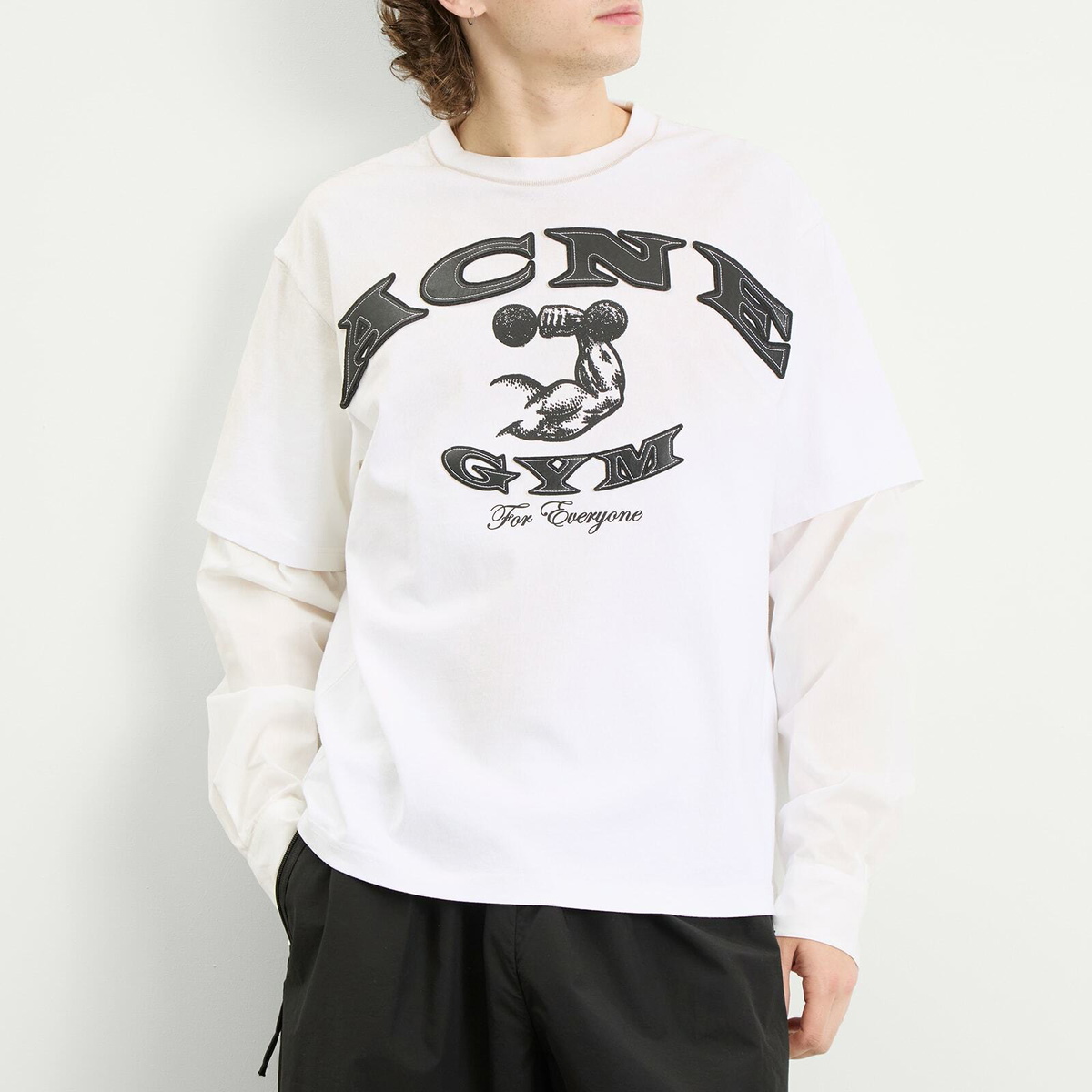 Acne Studios Men's Exford U Long Sleeve Gym Bro Layered T-Shirt in