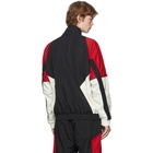 Moschino Black and Red Broken Logo Track Jacket