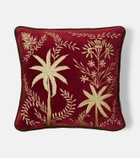 Les-Ottomans Embroidered cotton velvet cushion