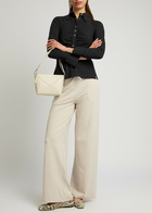 High Satisfy Gathered Stretch-jersey Blouse Black