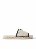 Dolce&Gabbana - Logo-Embroidered Canvas and Leather Espadrille Slides - Neutrals