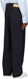 AMI Alexandre Mattiussi Navy Baggy Fit Trousers